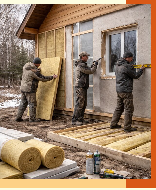 Утепление дачного дома в Сосновом Боре от 4825 руб/м2 — недорого | ТепломастерСнб