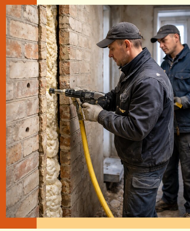 Межстеновое утепление пенополиуретаном в Сосновом Боре